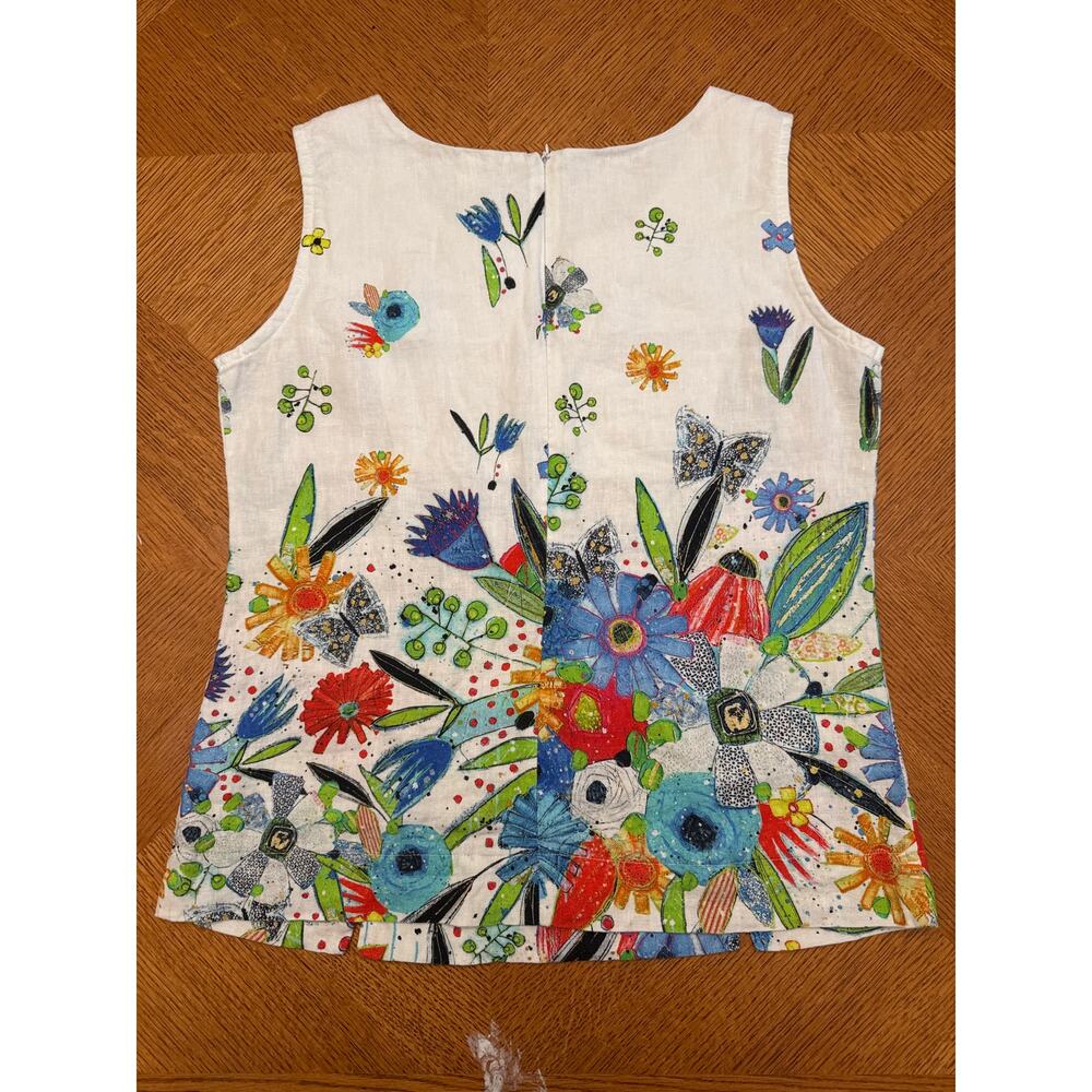 Simply Art by Dolcezza New Bouquet Coming Soon by Vigo Linen Floral Tank Medium - Picture 4 of 9